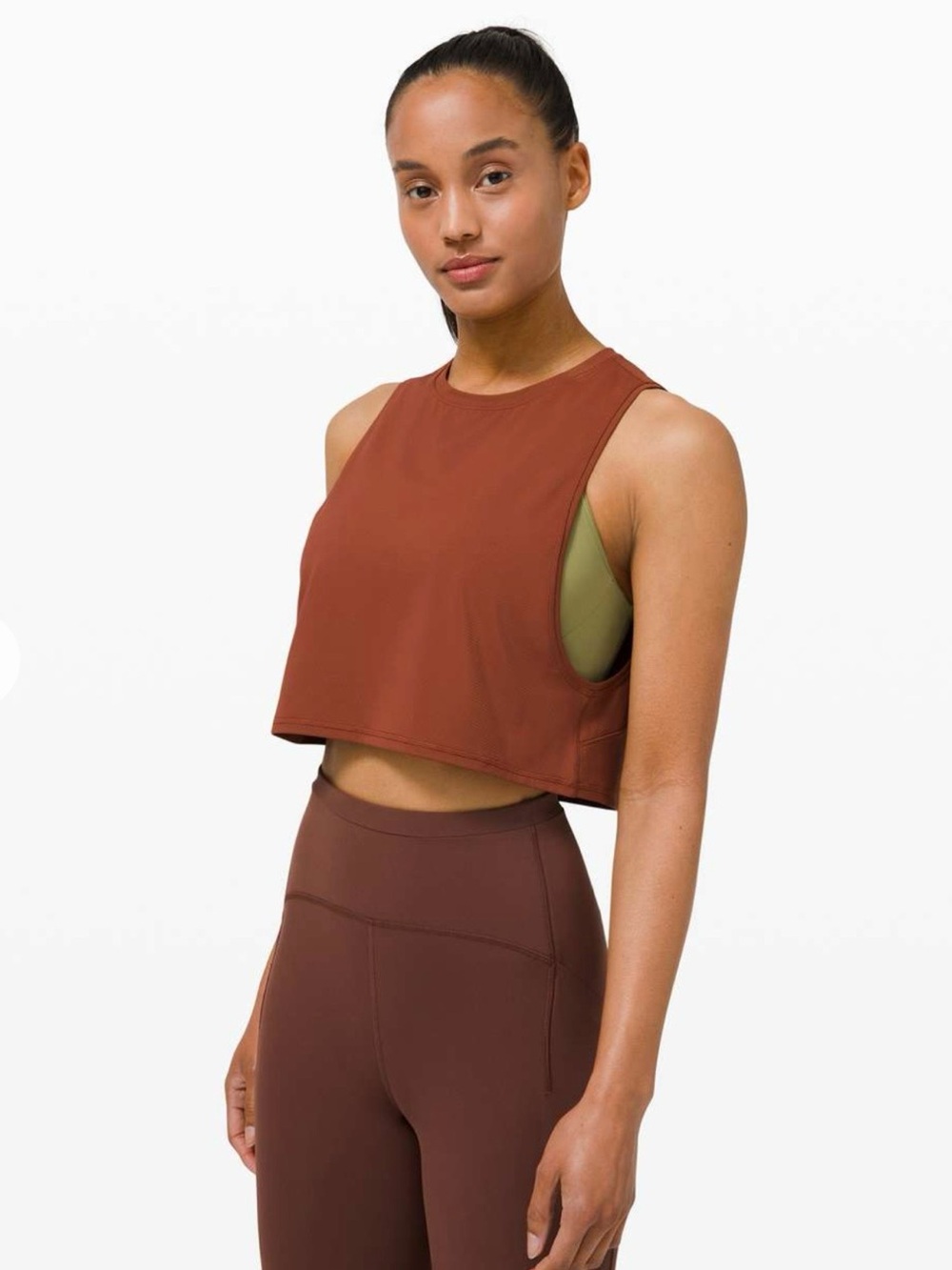Lululemon Muscle Love Crop Tank Tough Size 6 Dark Terracotta Workout Top